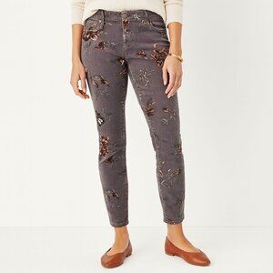 Pilcro and the Letterpress Womens High Rise Skinny Corduroy Pants Floral Size 25